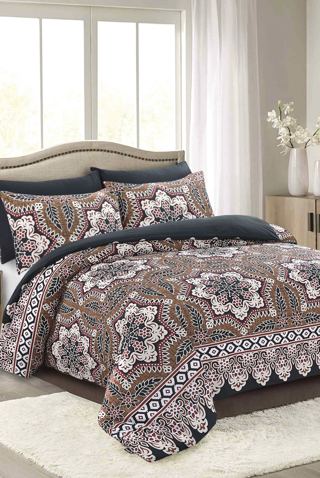 Abstract Ajrak Duvet Cover